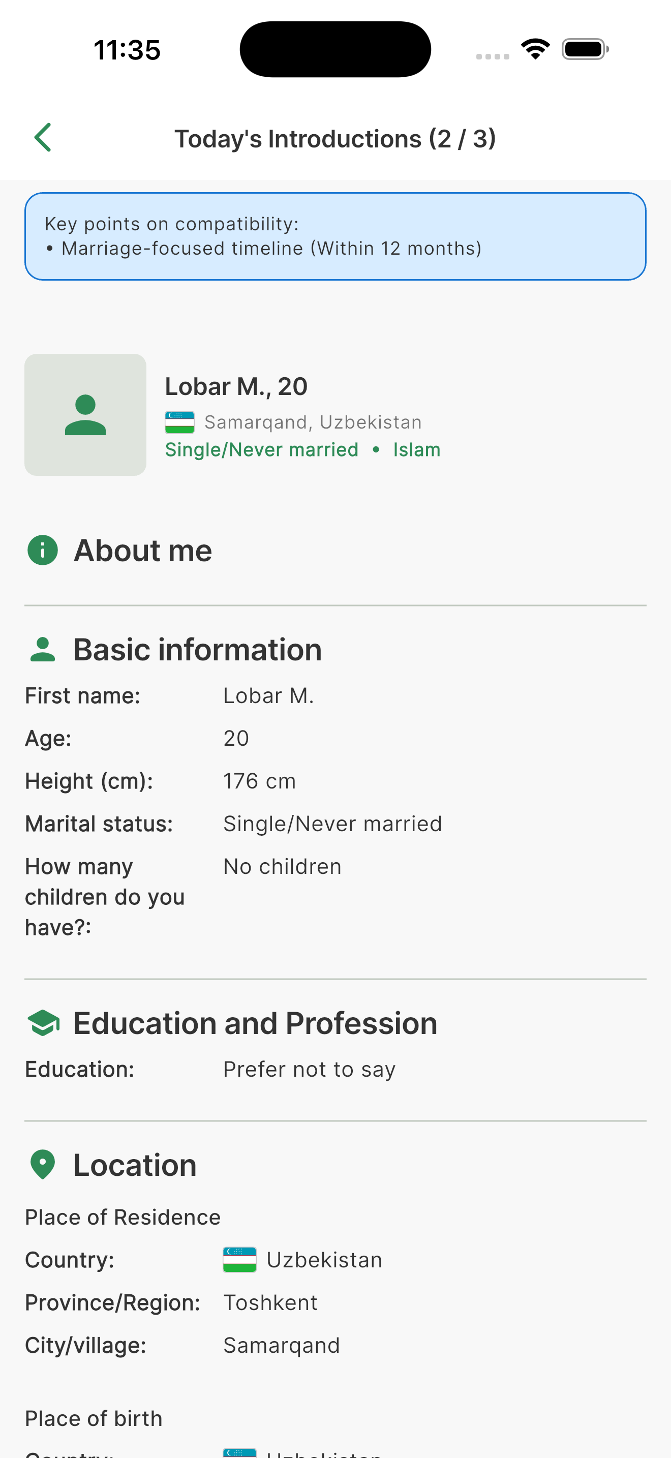 Complete, honest profiles